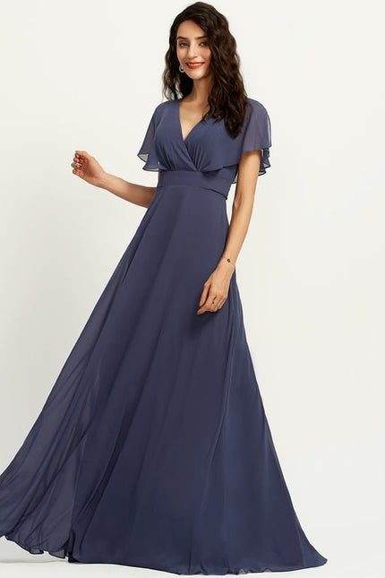 Robe Trapèze Longue Beige Élégante - gallery 2