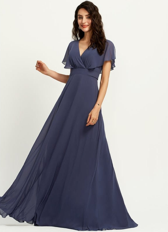 Robe Trapèze Longue Beige Élégante - gallery 2