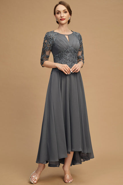 Robe Trapèze Gris Lumineux - gallery 1