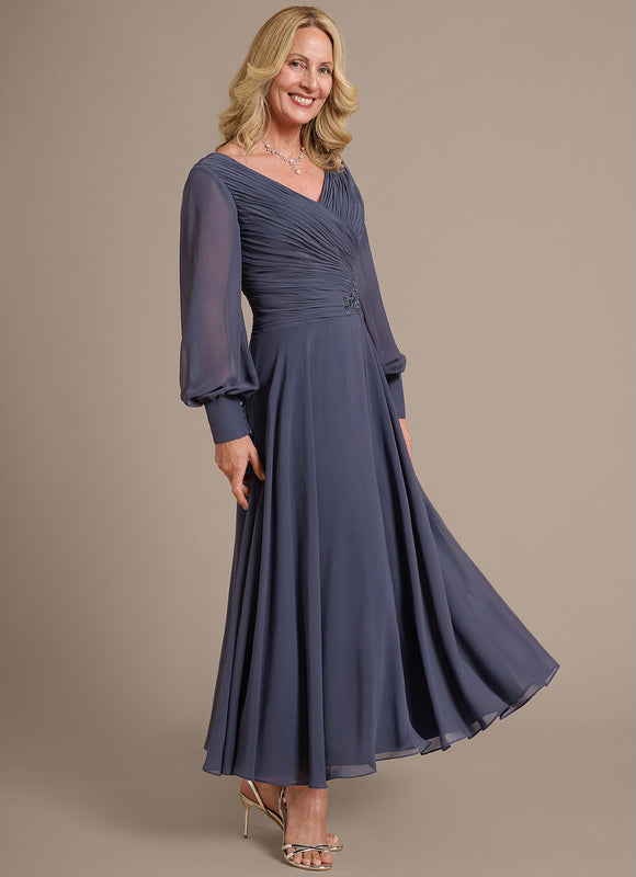 Robe Trapèze Émeraude Flottante - gallery 3