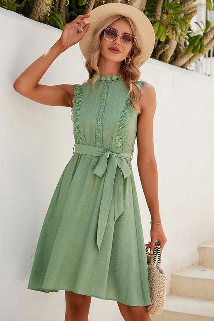 Robe Trapèze Vert Tendre Chic - gallery 2