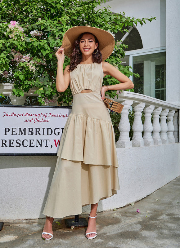 Robe Trapèze Beige Éthéré