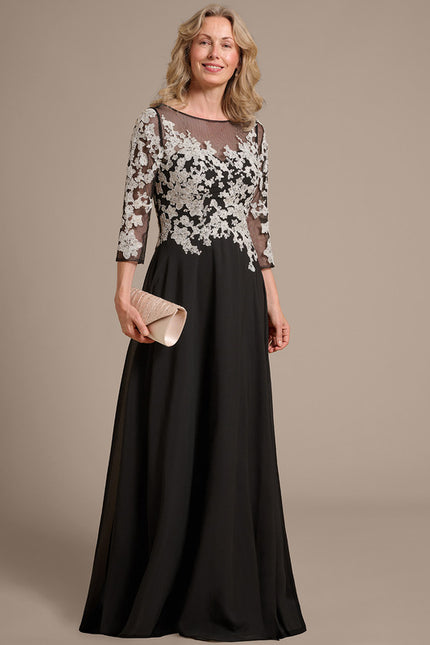 Robe Trapèze Élégante Noir Opalescent