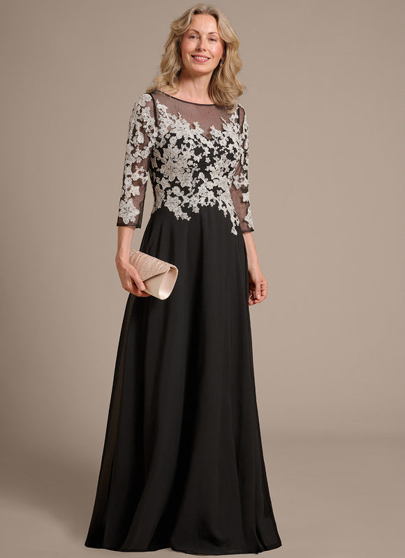 Robe Trapèze Élégante Noir Opalescent