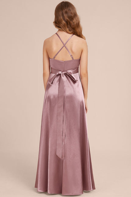 Robe Trapèze Satin Lilas Élégante - gallery 4
