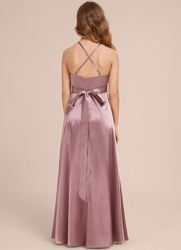 Robe Trapèze Satin Lilas Élégante - gallery 4