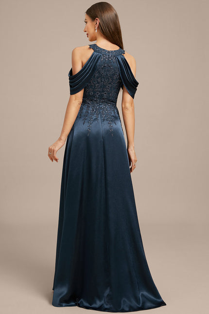 Robe Trapèze Soirée Satinée Ornée - gallery 6