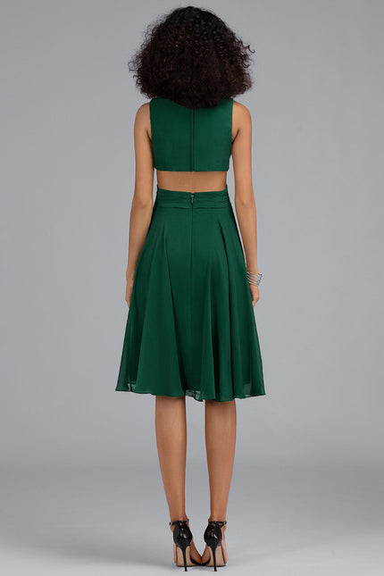 Robe Trapèze Émeraude Volante - gallery 6