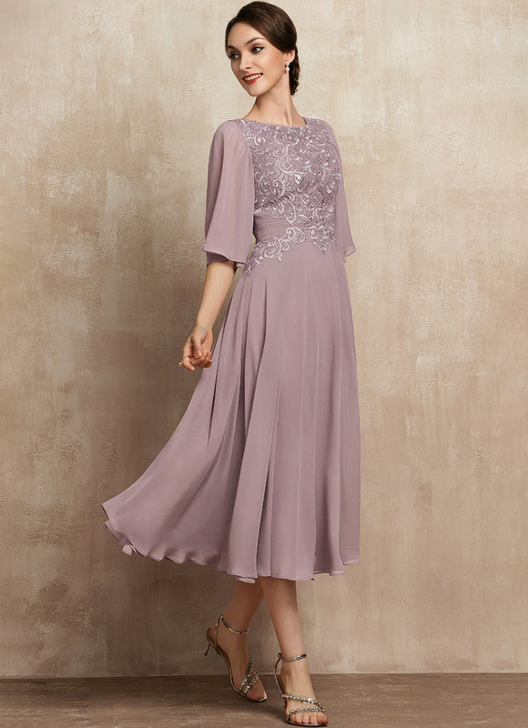 Robe Trapèze Lilas Élégant - gallery 5