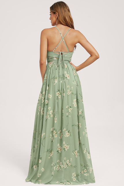 Robe Trapèze Longue Beige Élégante - gallery 5