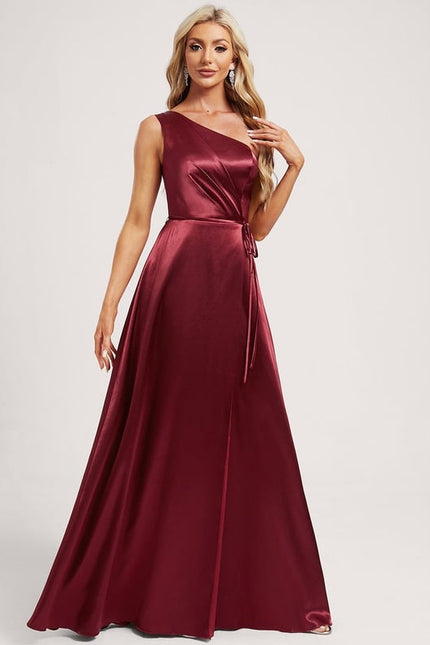 Robe Trapèze Satin Céleste - gallery 2