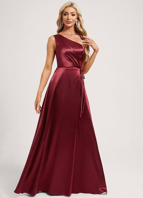 Robe Trapèze Satin Céleste - gallery 2