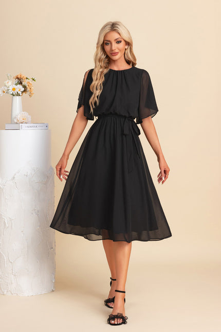Robe Trapèze Noire Flottante - gallery 1