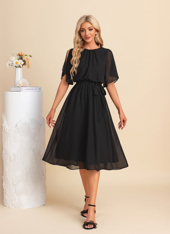 Robe Trapèze Noire Flottante - gallery 1