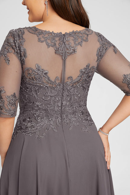 Robe Trapèze Élégance Grise Satinée - gallery 8