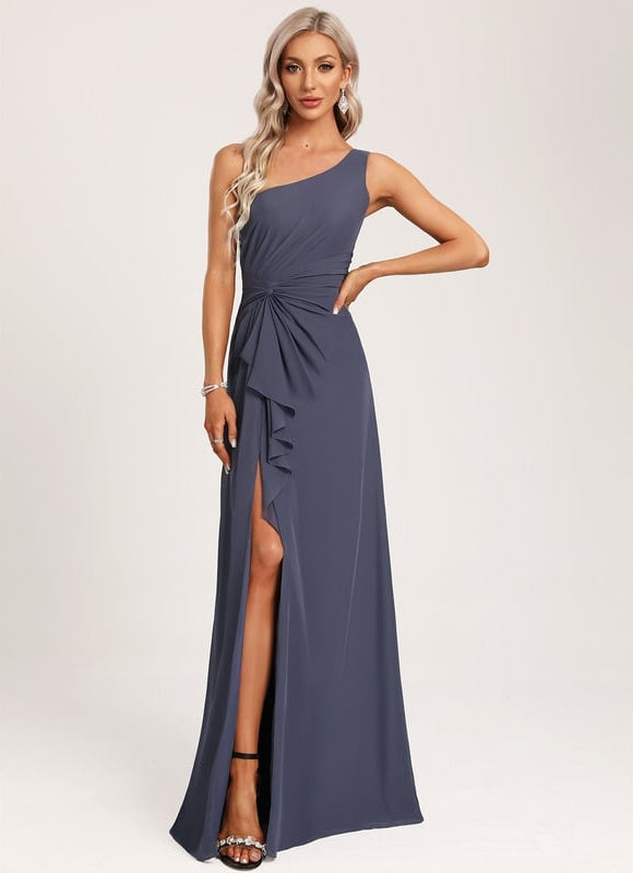 Robe Trapèze Asymétrique Beige