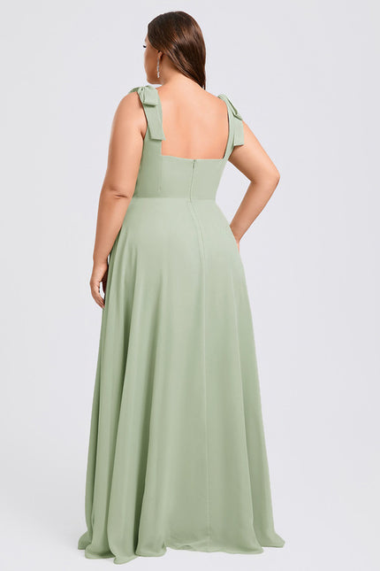 Robe Trapèze Élégante Vert Clair - gallery 9