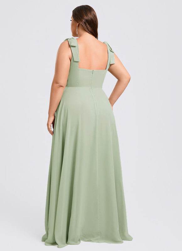 Robe Trapèze Élégante Vert Clair - gallery 9