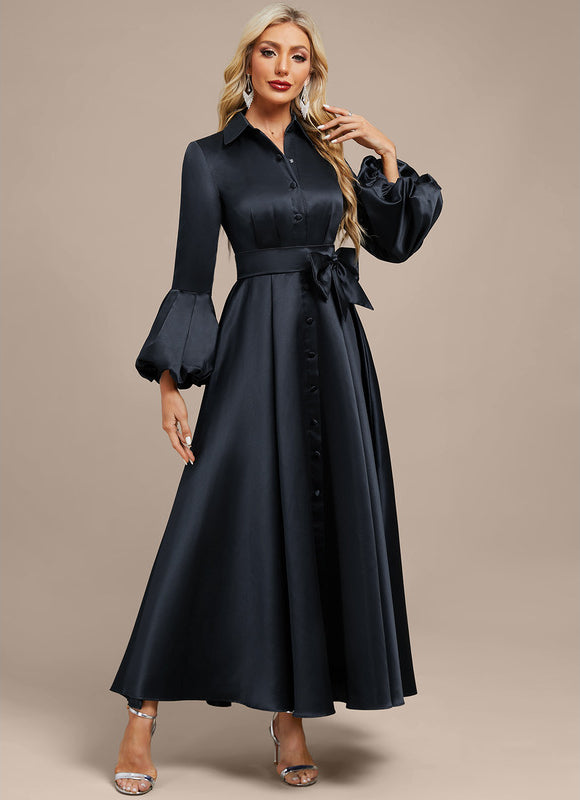 Robe Trapèze Élégance Sombre - gallery 3