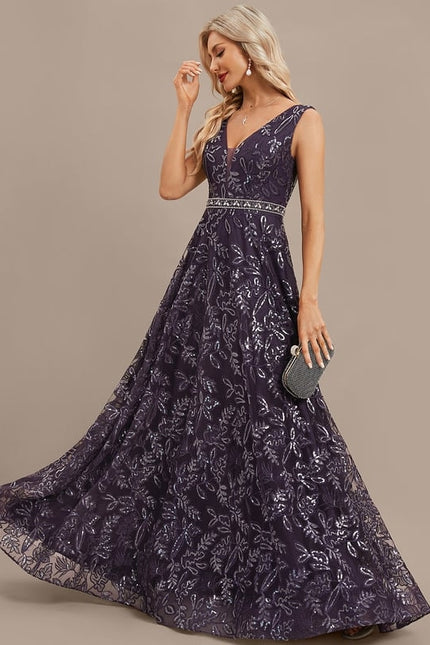 Robe Trapèze Élégance Pourpre - gallery 3