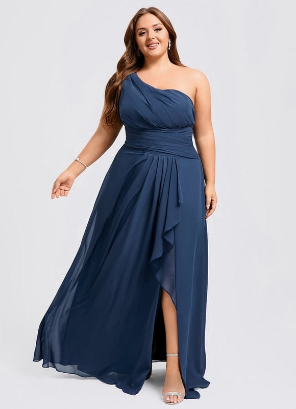 Robe Trapèze Asymétrique Beige - gallery 9