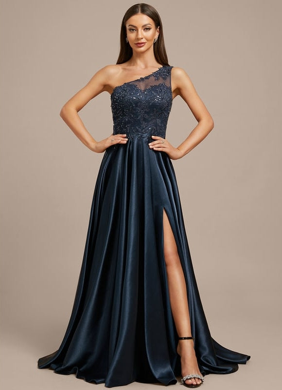 Robe Trapèze Asymétrique Scintillante - gallery 2