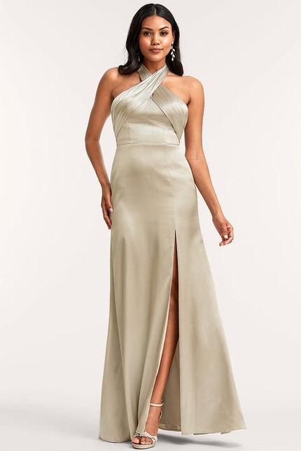Robe Trapèze Satinée Azur - gallery 2