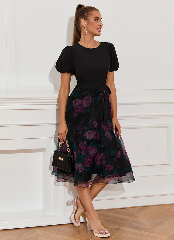 Robe Trapèze Fleurie Élégance - gallery 2