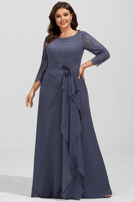 Robe Trapèze Bleue Vintage Soirée - gallery 5