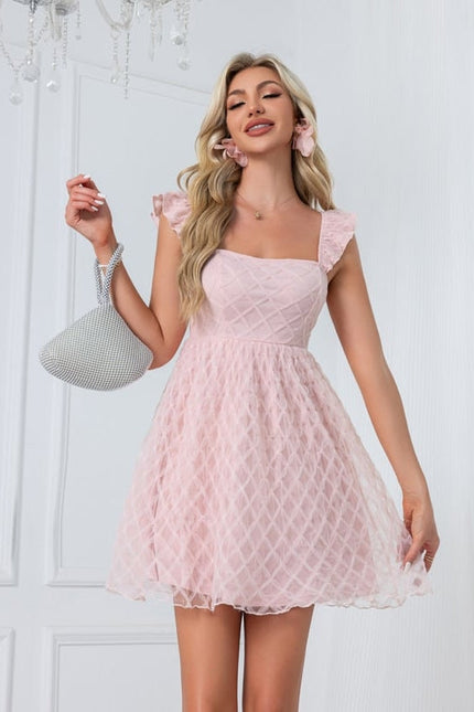 Robe Trapèze Tulle Poudré - gallery 6