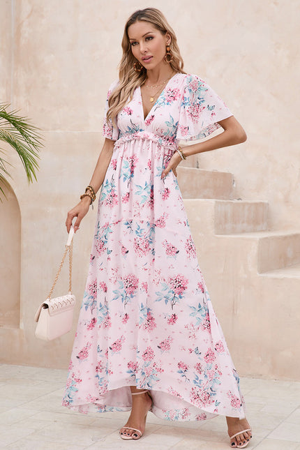 Robe Trapèze Fleur Rose Éthérée
