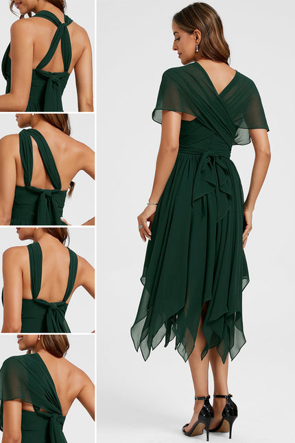 Robe Trapèze Mousseline Émeraude - gallery 1