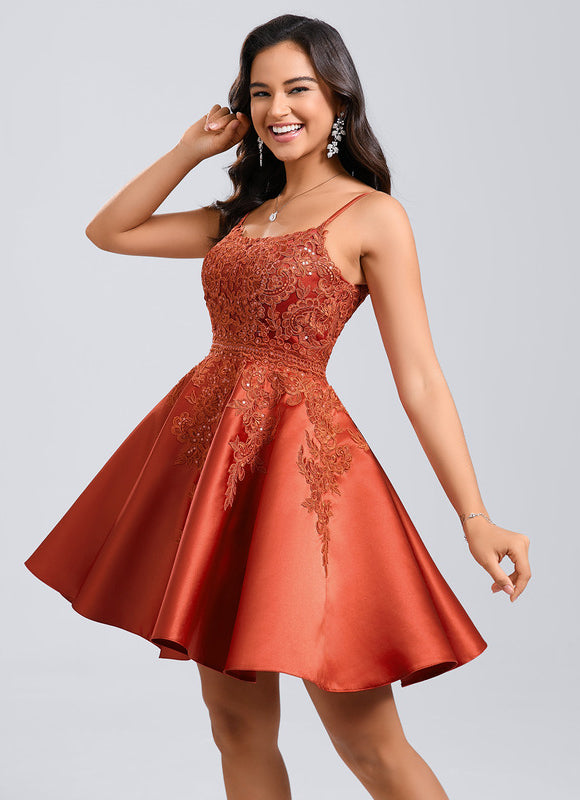 Robe Trapèze Satinée Écarlate - gallery 5