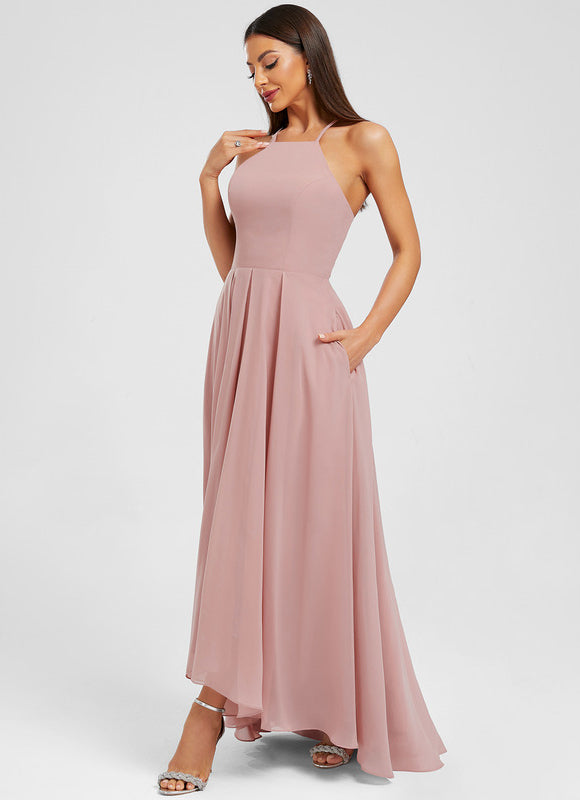 Robe Trapèze Mousseline Rose - gallery 3