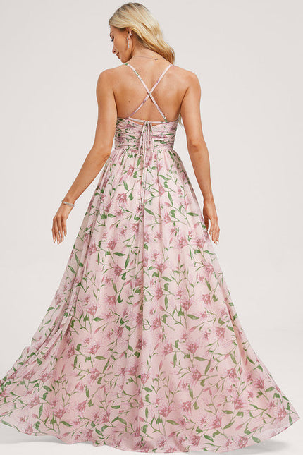 Robe Trapèze Longue Beige Élégante - gallery 4