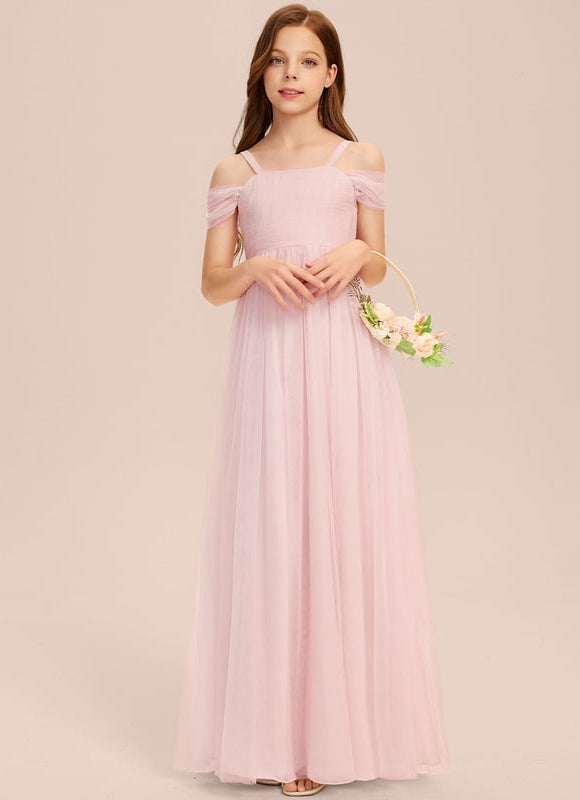 Robe Trapèze Rose Pastel Long Décolletée Épaules
