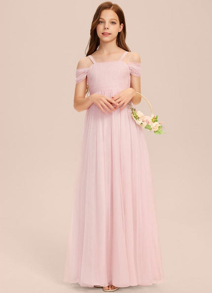 Robe Trapèze Rose Pastel Long Décolletée Épaules