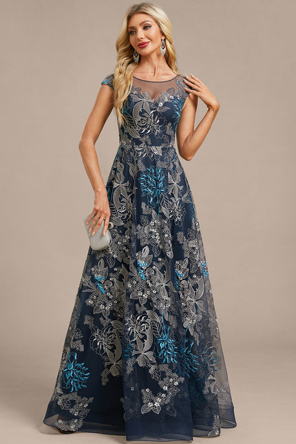 Robe Trapèze Élégance Floral Nuit - gallery 3