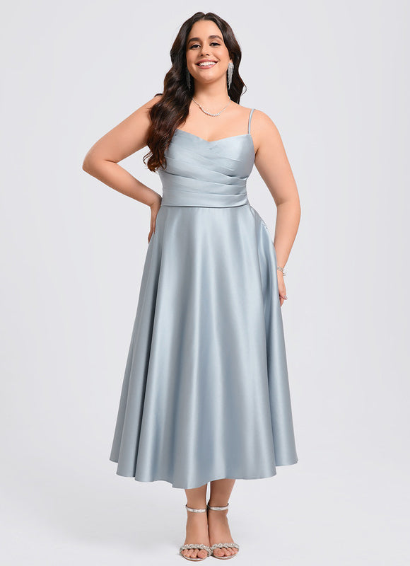 Robe Trapèze Céleste Satinée - gallery 8