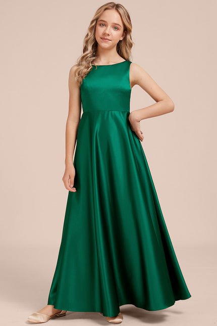 Robe Trapèze Émeraude Satinée - gallery 2