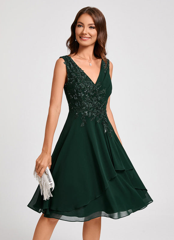 Robe Trapèze Éclat Vert Émeraude - gallery 6