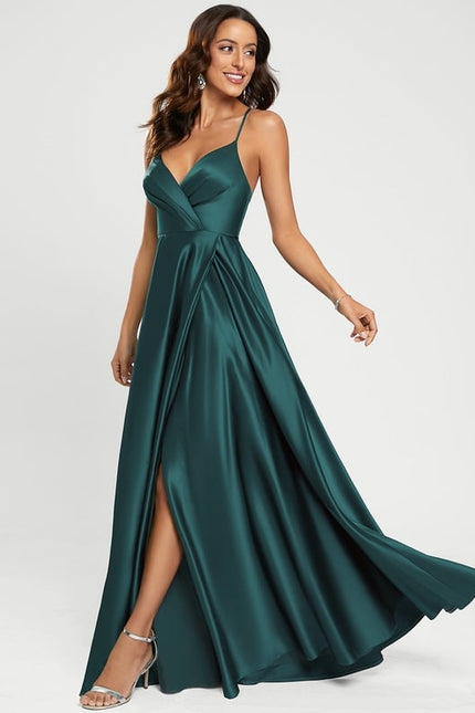 Robe Trapèze Éclat Satiné Doré - gallery 6