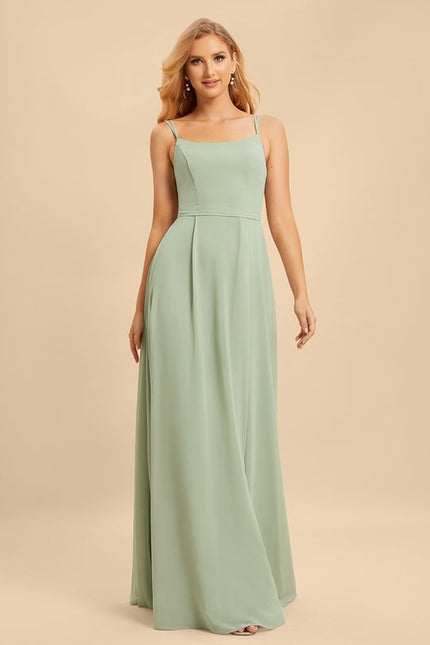 Robe Trapèze Bleue Soirée Longue Slit - gallery 4