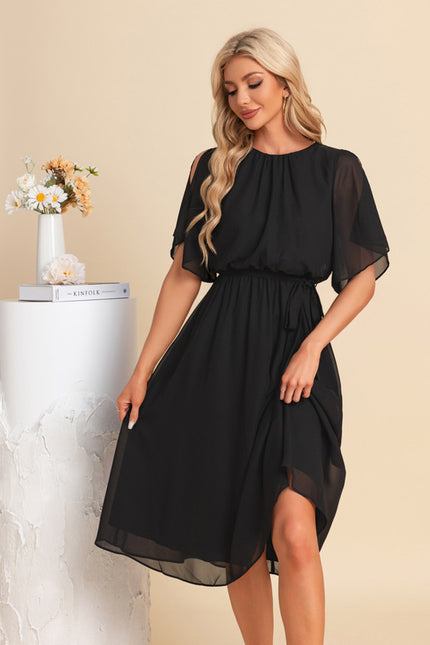 Robe Trapèze Noire Flottante - gallery 4