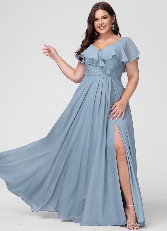 Robe Trapèze Longue Beige Élégante - gallery 5