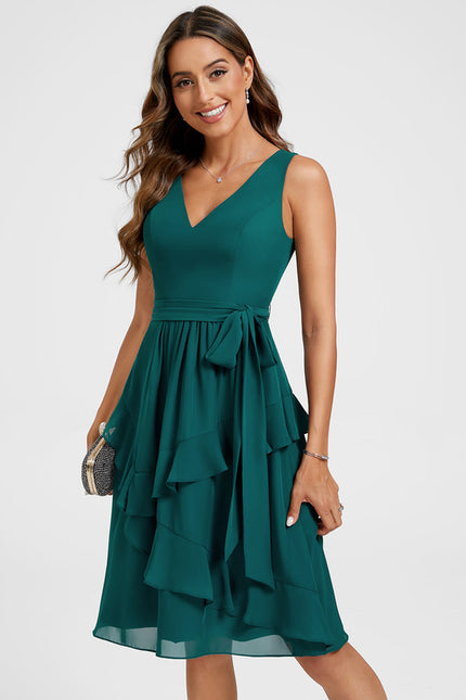 Robe Trapèze Émeraude Volante - gallery 1