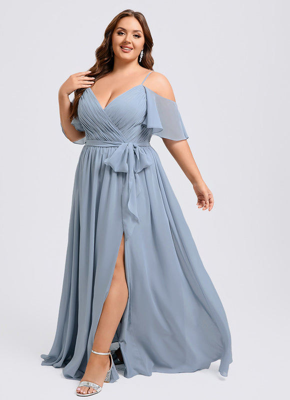 Robe Trapèze Aérienne Céleste - gallery 8