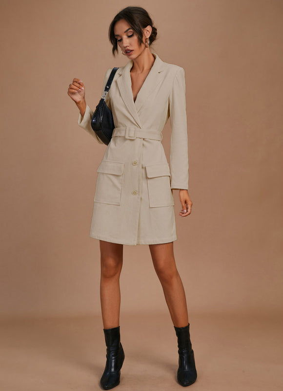 Robe Trapèze Beige Chic