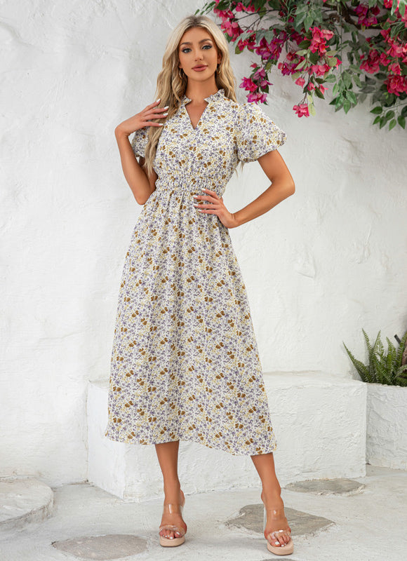 Robe Trapèze Midi Botanique