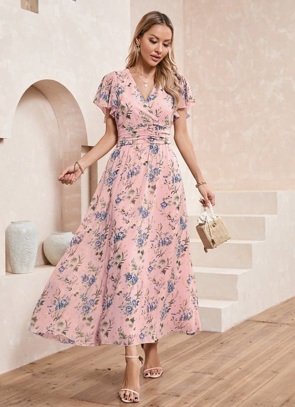Robe Trapèze Fleurie Nuit - gallery 8